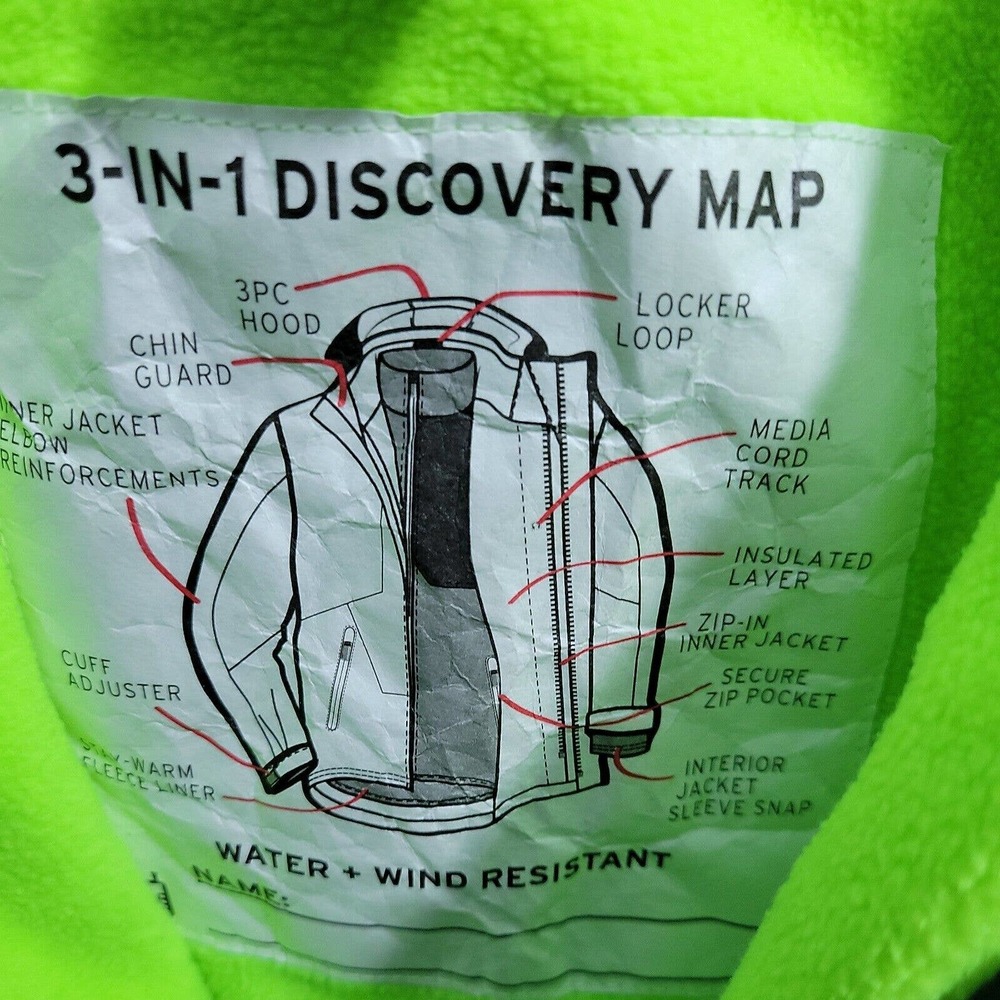 Champion Kids Black & Lime Green 3in1 Puff Jacket Size XS(4-5) 32423-0582 - Picture 3 of 9